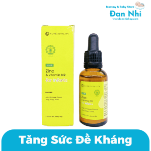 Kẽm Giọt Anh Nutrivitality Zinc Vitamin B12 Hỗ Trợ Tăng Đề Kháng Cho Bé