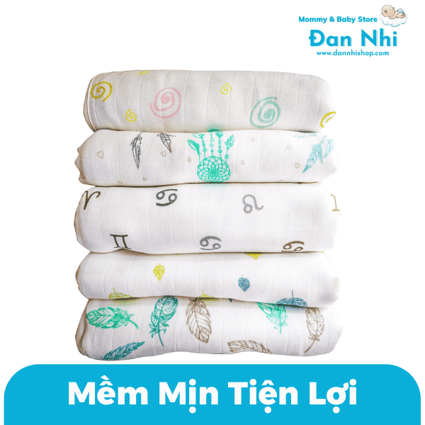 Khăn Tắm Sợi Tre 6 Lớp Không Viền Siêu Mềm Mịn Cho Bé