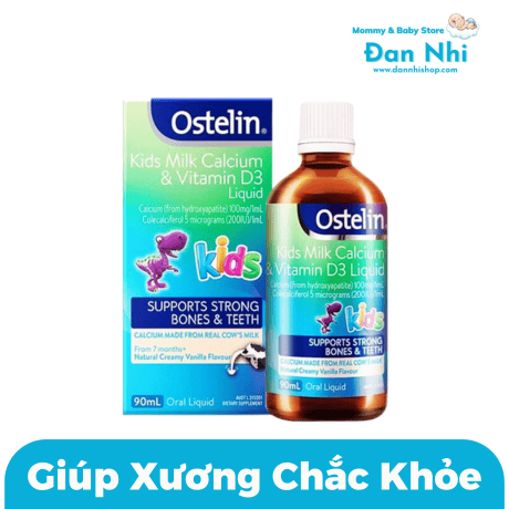 Ostelin Kids Milk Calcium & Vitamin D3 Liquid Dạng Nước 90ml Úc