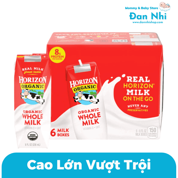 Sữa Tươi Horizon Organic Whole Milk 236ml Mỹ Thùng 18 Hộp