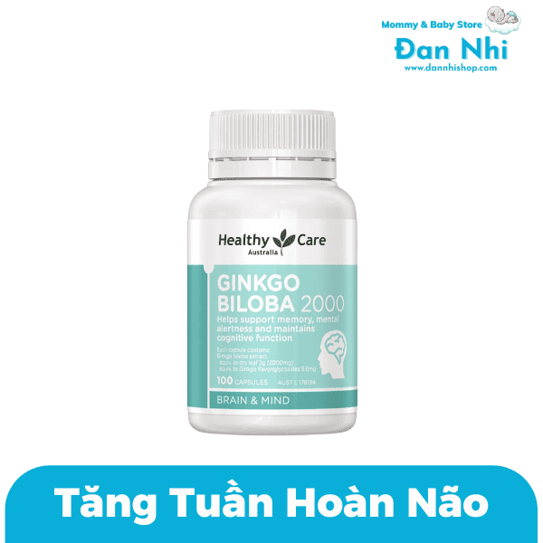 Viên Uống Bổ Não Ginkgo Biloba Healthy Care Úc 2000