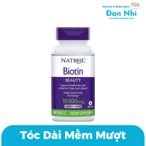 Viên Uống Hỗ Trợ Mọc Tóc Natrol Biotin Mỹ 10.000mcg