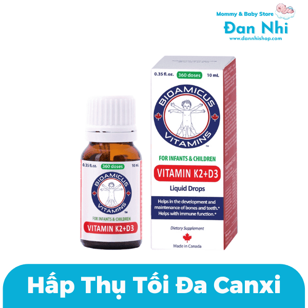 Vitamin D3K2-MK7 BioAmicus Liquid Drops Dạng Giọt Cho Trẻ Sơ Sinh