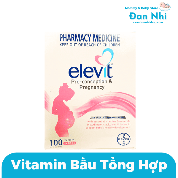 Vitamin Tổng Hợp Elevit Bầu Úc Chính Hãng 100 Viên Mẫu Mới